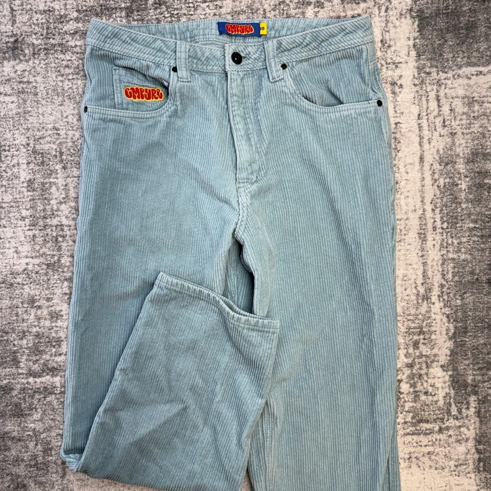 Empyre Corduroy Pants 30x27 Blue Relax Wide Wale Straight Skate Surf Streetwear